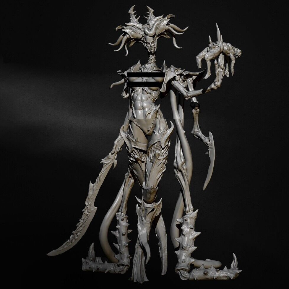 1/24 75mm Resin Figure Model Kit Girl Demon Servant Unpainted Unassambled