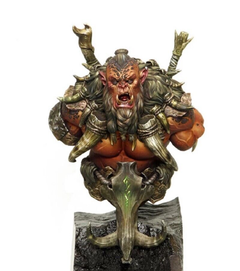 1/10 BUST Resin Figure Model Kit Old Orc Warrior Unpainted Unassambled