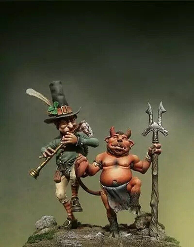 1/32 54mm Resin Figure Model Kit Devil and Musician Unpainted Unassambled