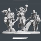 28mm 3pcs Resin Figure Model Kit Sorcerers Witches Unpainted Unassambled