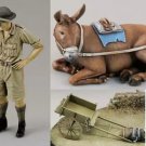 1/35 Resin Figure Model Kit British Soldier and Donkey WWII Unpainted Unassamble