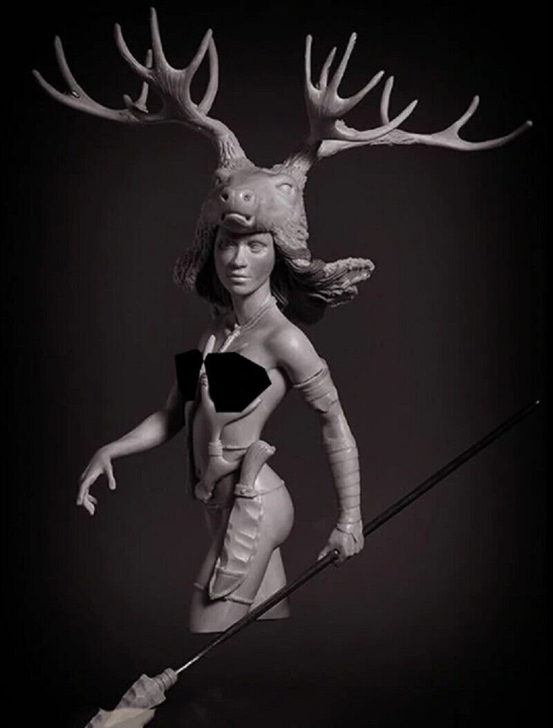 1/10 BUST Resin Figure Model Kit Sexy Girl Female Protector of the Forest Unpain