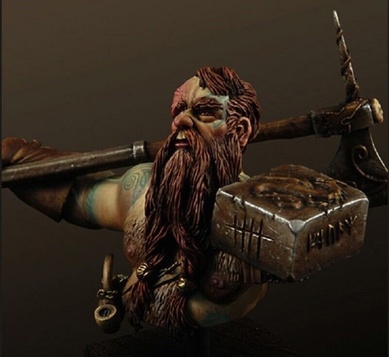 1/12 BUST Resin Figure Model Kit Warrior Dwarf Unpainted Unassambled