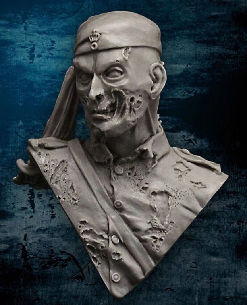 1/10 BUST Resin Figure Model Kit Zombie Soldier Unpainted Unassambled
