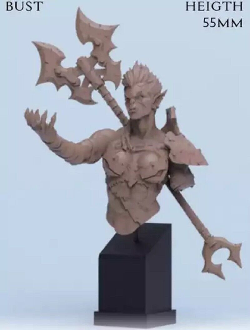 1/10 55mm BUST Resin Figure Model Kit Orc Girl Warrior Unpainted Unassambled