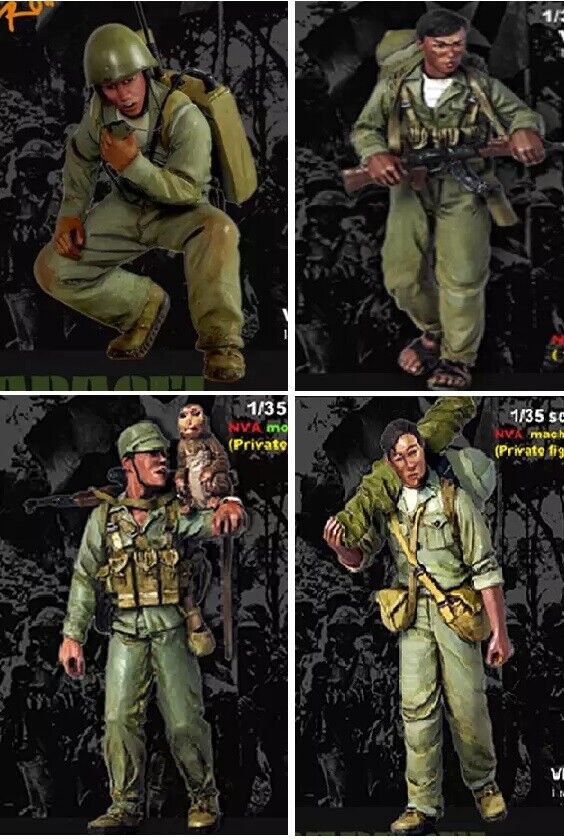 1/35 4pcs Resin Figure Model Kit Vietnam War Vietnam Soliers Unpainted Unassambl