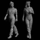 1/35 Resin Figure Model Kit Girls US Mechanic WWII Unpainted Unassembled