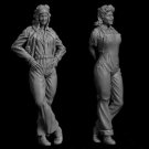 1/35 Resin Figure Model Kit Girls US Pilot & Mechanic WWII Unpainted Unassembled