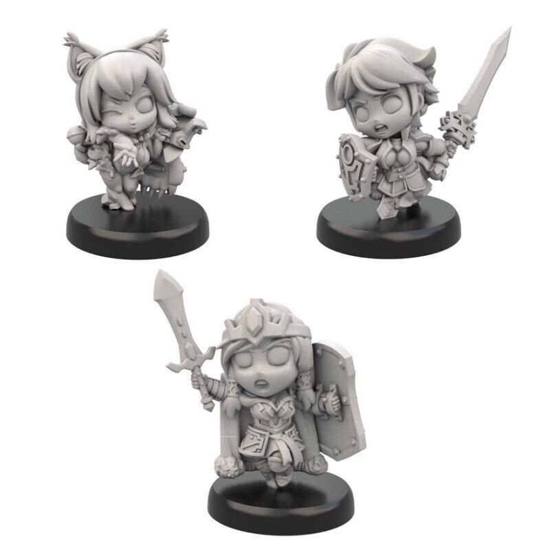 25mm 3pcs Resin Figure Model Kit Mini Warriors Unpainted Unassambled