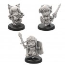 25mm 3pcs Resin Figure Model Kit Mini Warriors Unpainted Unassambled