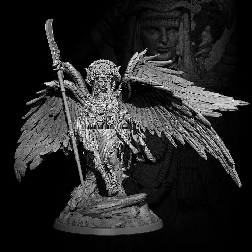 1/24 75mm Resin Figure Model Kit Warrior Winged God Unpainted Unassambled