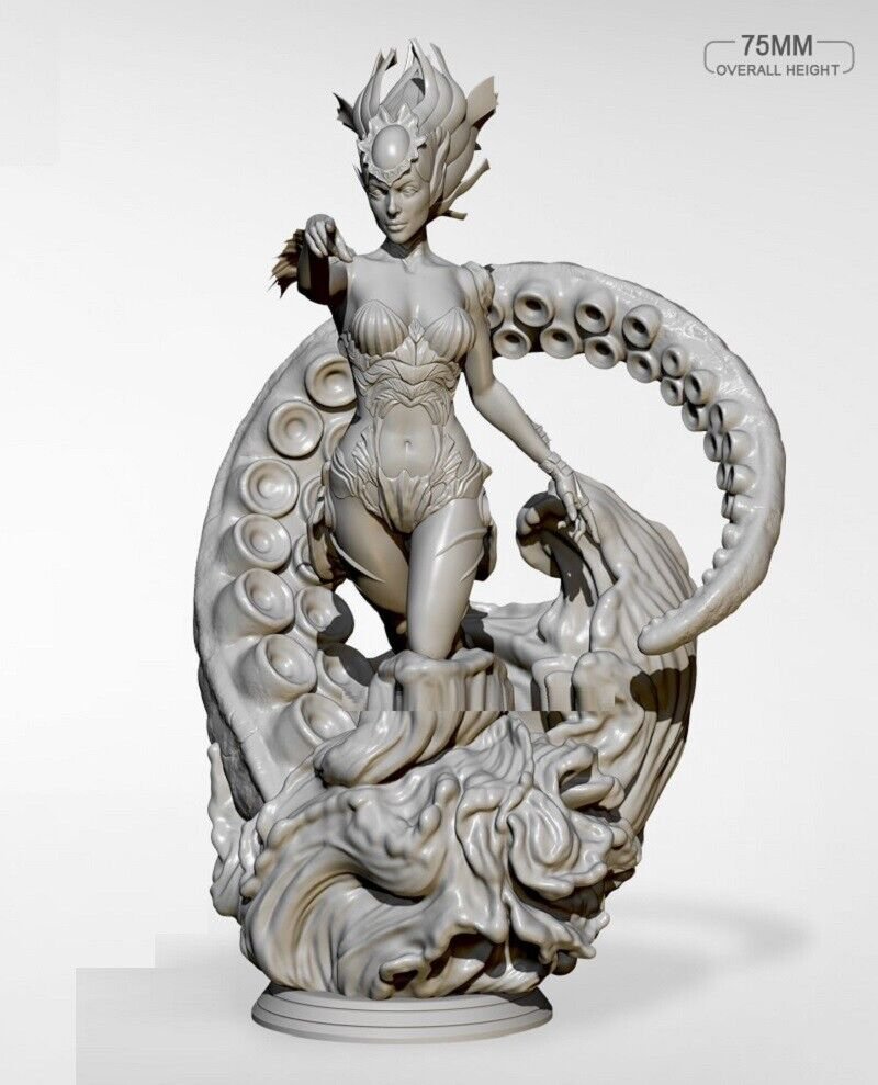 1/24 75mm Resin Figure Model Kit Sexy Girl Underwater Goddess Unpainted Unassamb