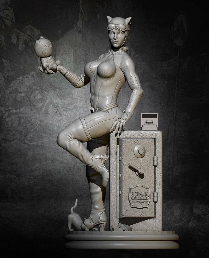 1/24 75mm Resin Model Kit Sexy Girl SuperHero Catwoman Thief Unpainted X0202