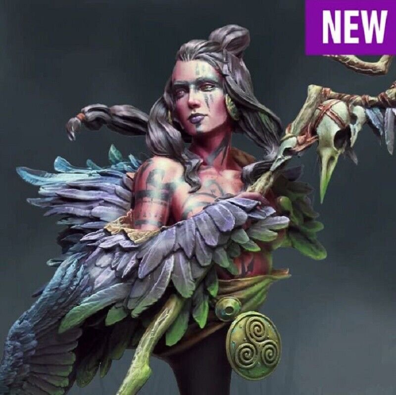1/12 BUST Resin Figure Model Kit Sexy Girl Female Enchantress Raven Unpainted