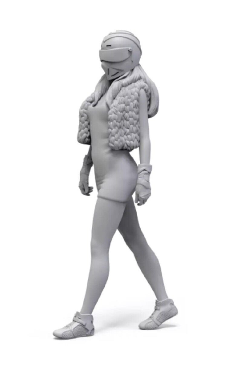 1/24 Resin Figure Model Kit Modern Sexy Girl Moto Driver Unpainted Unassambled