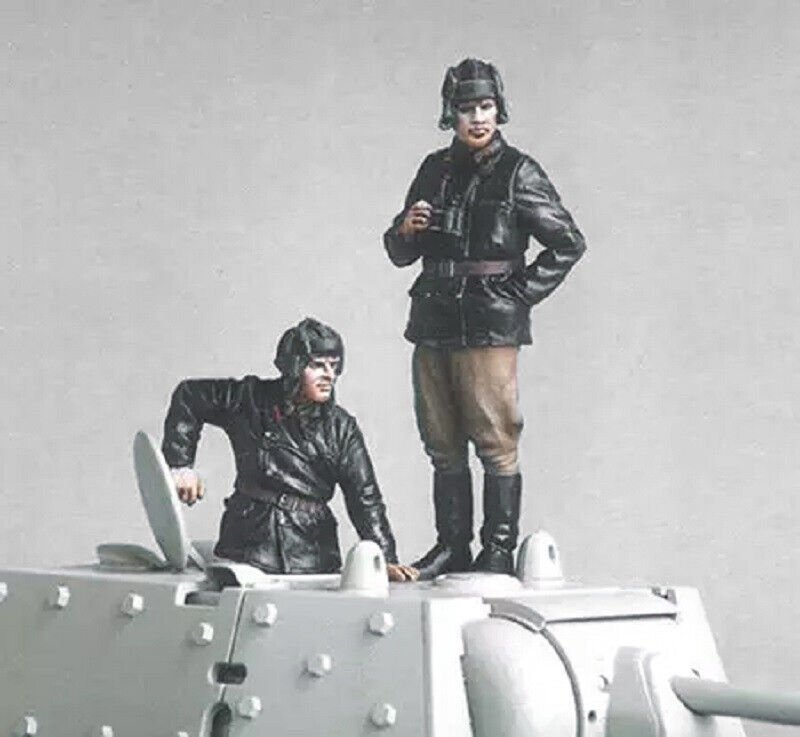 1/35 Resin Figure Model Kit Soviet Soldiers Tank Crew WWII WW2 Unpainted Unassam