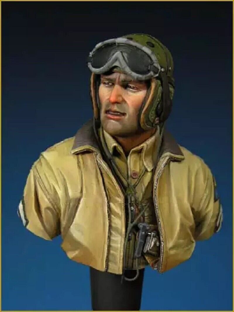 1/10 BUST Resin Figure Model Kit US Soldiers Tanker Sherman WWII Unpainted