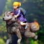 1/24 75mm Resin Figure Model Kit Girl Riding a Wolf WWII Unasembled Unpainted