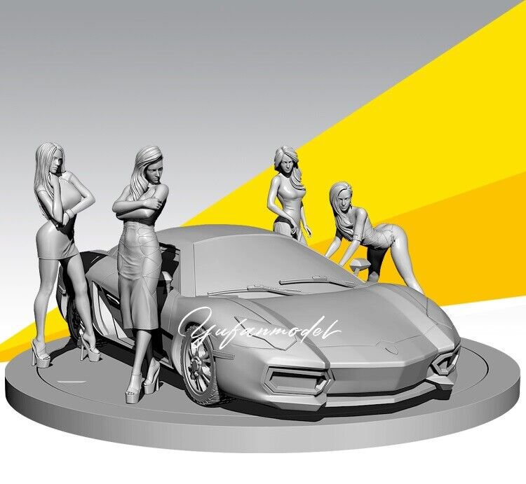 1/35 Resin Figure Model Kit Sexy Girl Female Speed Racing (no car) Unpainted