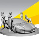 1/35 Resin Figure Model Kit Sexy Girl Female Speed Racing (no car) Unpainted