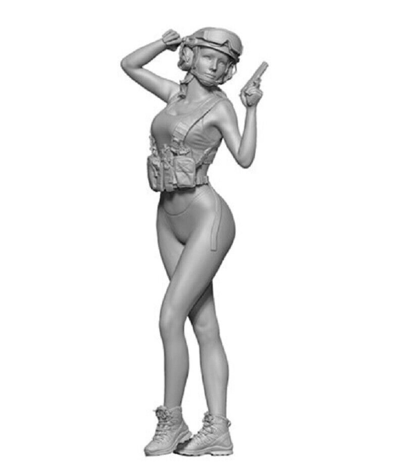 1/9 Resin Figure Model Kit Sexy Girl Female US Pilot Unpainted Unassambled