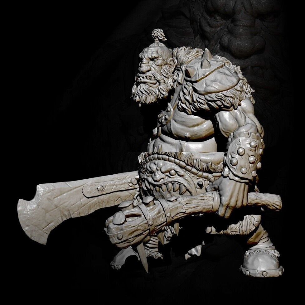 1/32 Resin Figure Model Kit Ogre Troll Caveman Warrior Unpainted Unassambled