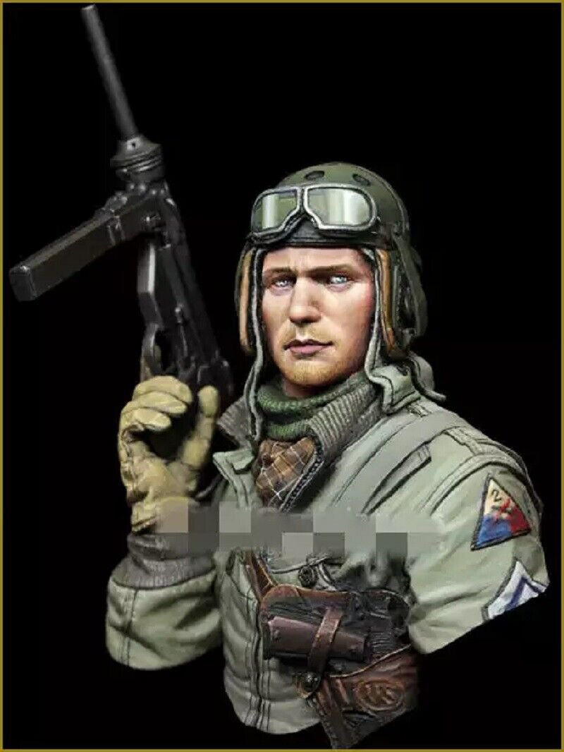 1/10 BUST Resin Figure Model Kit US Soldier Tank Crew WWII Unpainted Unassambled