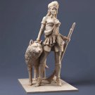 1/24 70mm Resin Model Kit Sexy Girl Female Huntress with a Wolf Unpainted X0079