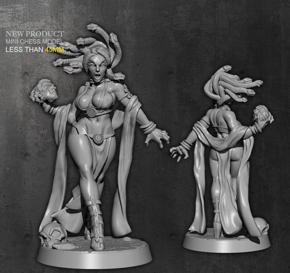 45mm Resin Figure model Kit Sexy Girl Female Medusa Unpainted Unassambled