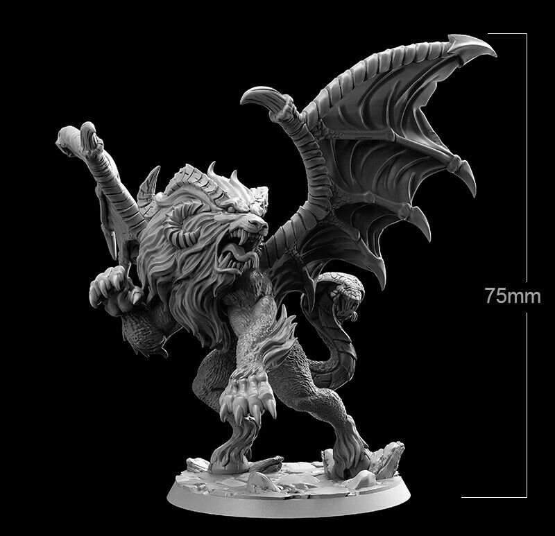 75mm Resin Figure Model Kit Monster Beast with a Lion's Head Unpainted Unassambl