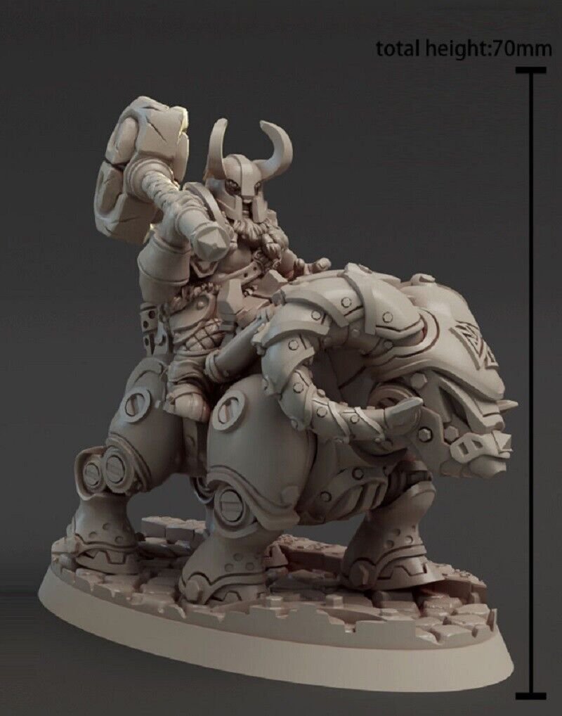 32mm total 70mm Resin Figure Model Kit Warrior Iron Dwarf Unpainted Unassambled
