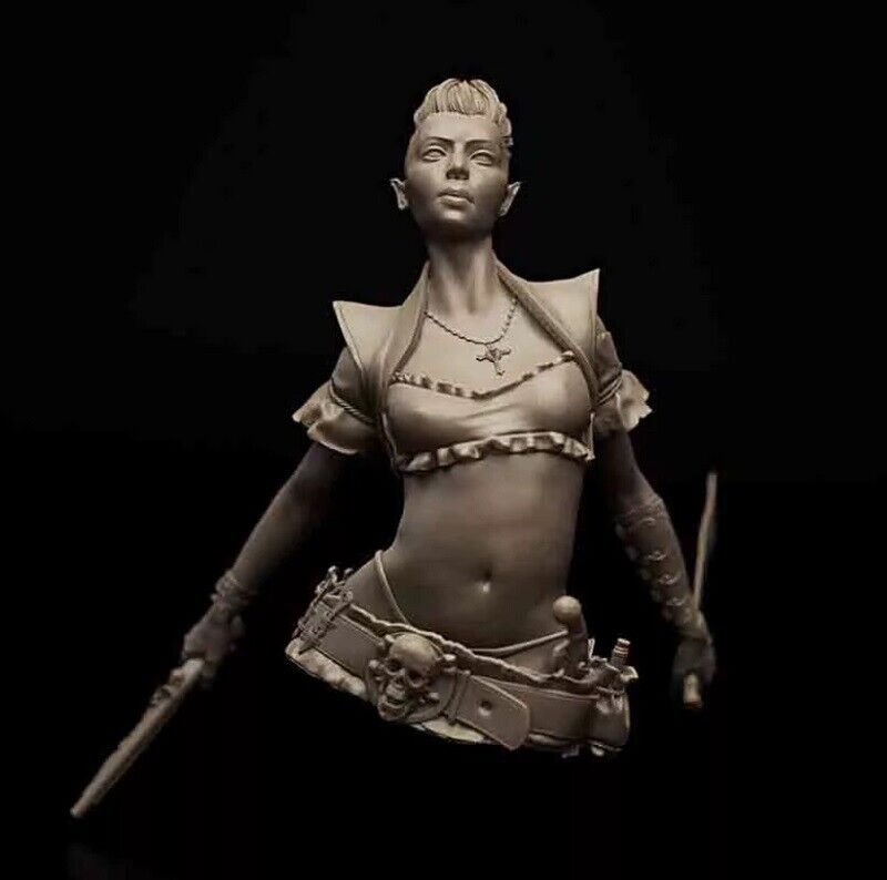 1/10 BUST Resin Figure Model Kit Sexy Girl Female Pirate Fantasy Unpainted