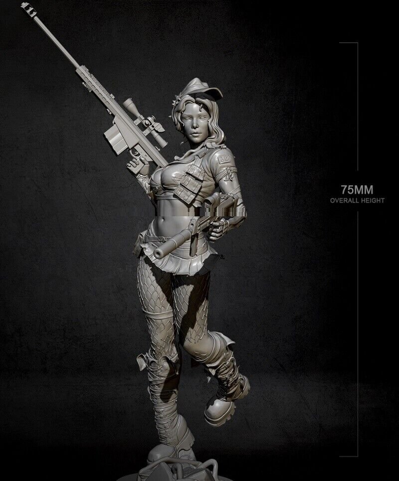1/24 Resin Figure Model Kit Sexy Girl Shooter Alice Unpainted Unassambled