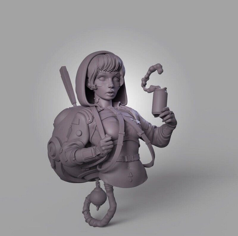1/10 BUST Resin Figure Model Kit Sexy Girl Female CyberPunk Unpainted Unassamble