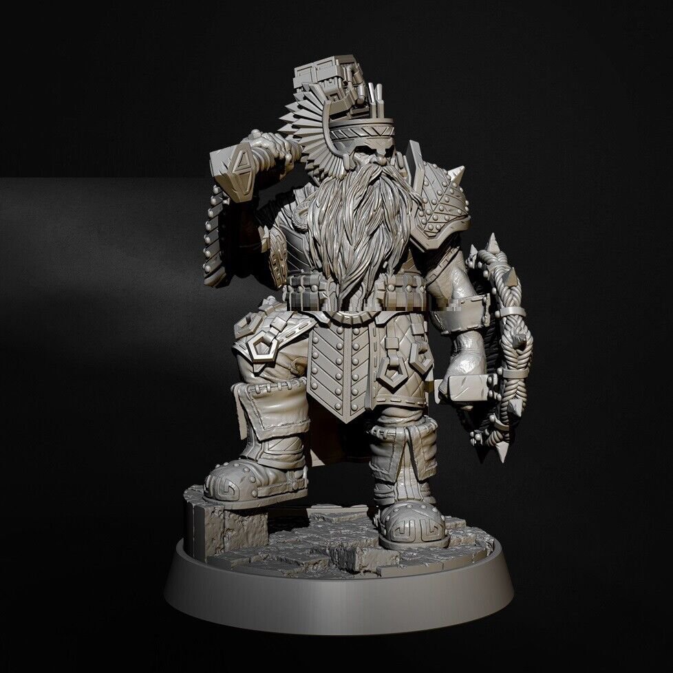 60mm Resin Figure Model Kit Warrior Dwarf Unpainted Unassambled