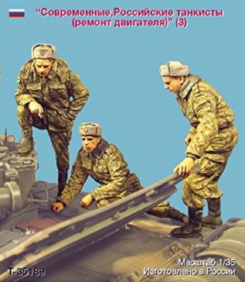1/35 Resin Figure Model Kit Russian Soldiers Tank Crew Unpainted Unassambled