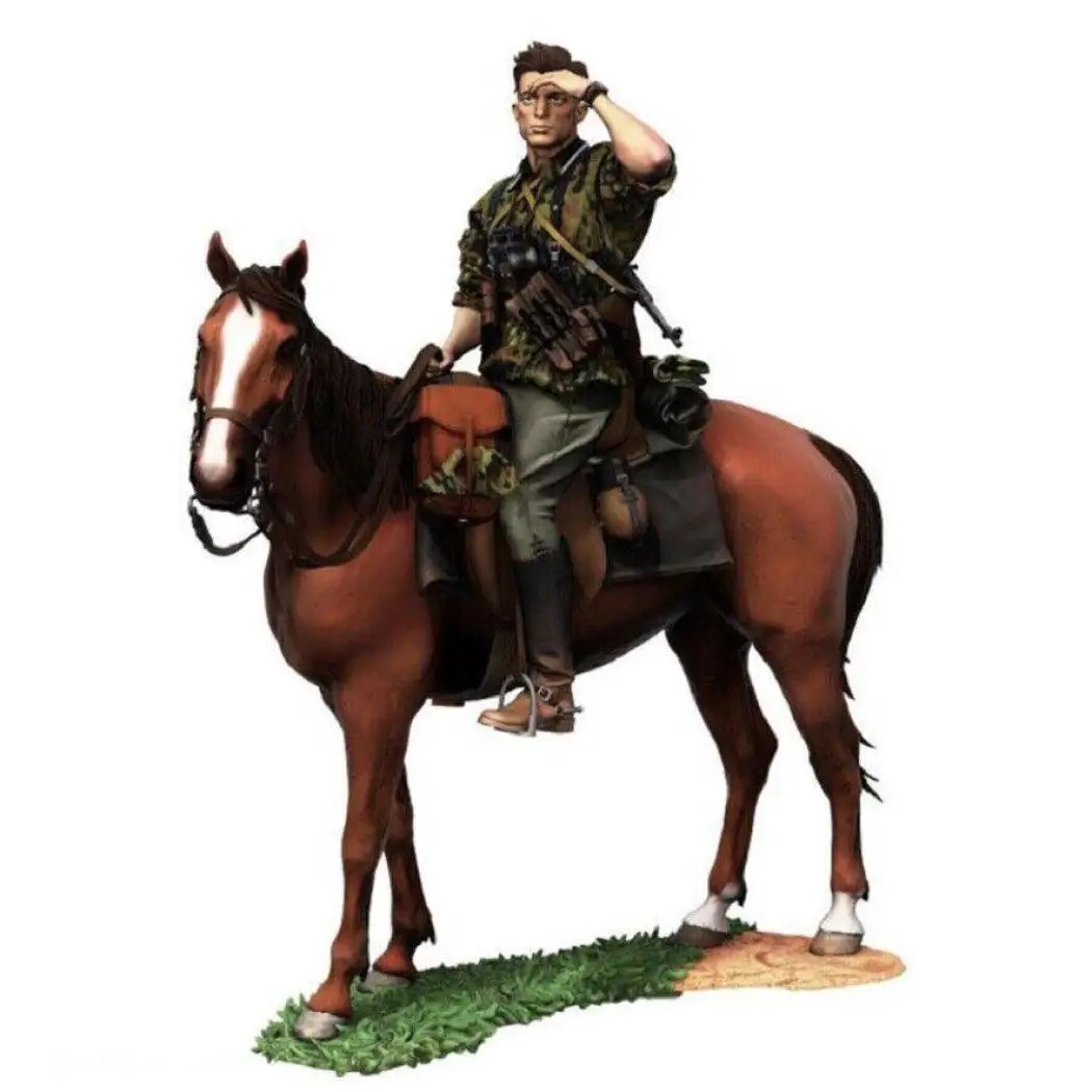 1/16 Resin Model Kit German Soldier Horseman WW2 Unpainted