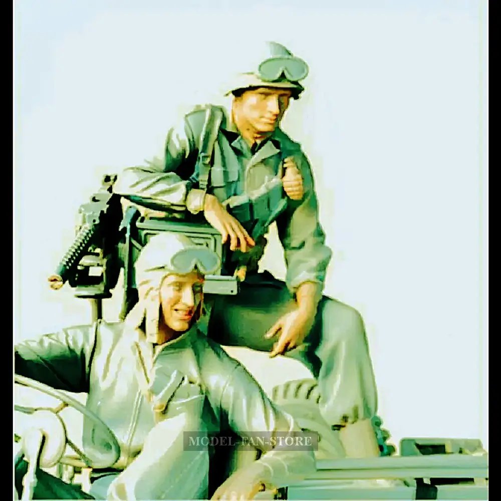 1/16 Resin Model Kit US Soldiers Driver & Machine Gunner WW2 Unpainted