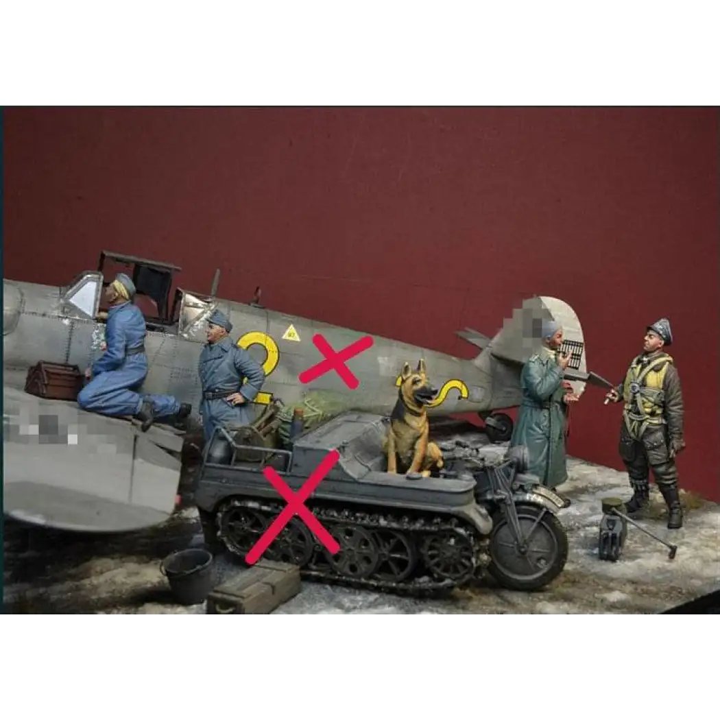 1/35 4pcs Resin Model Kit German Soldiers Pilots WW2 Unpainted