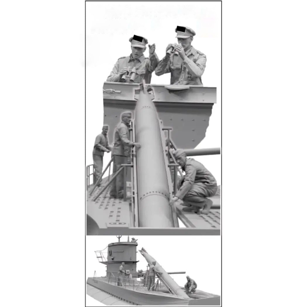 1/35 5pcs Resin Model Kit German Soldiers Submarine Crew no uboat WW2 Unpainted