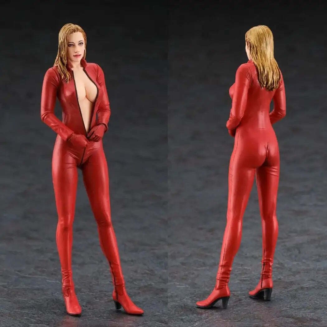 1/12 Resin Model Kit Hot Beautiful Girl Motorcyclist Car Speed Racer Unpainted