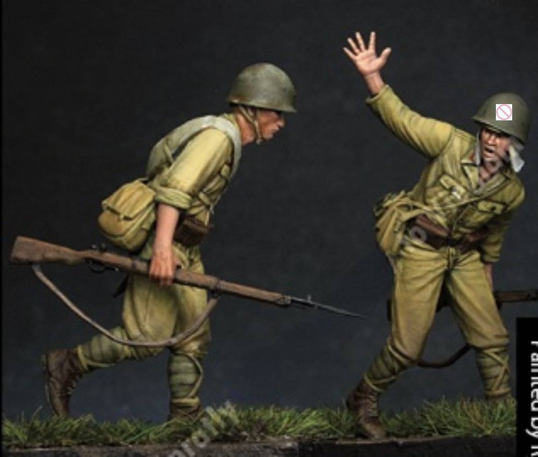 1/35 2pcs Resin Model Kit Japanese Soldiers Infantry WW2 Unpainted