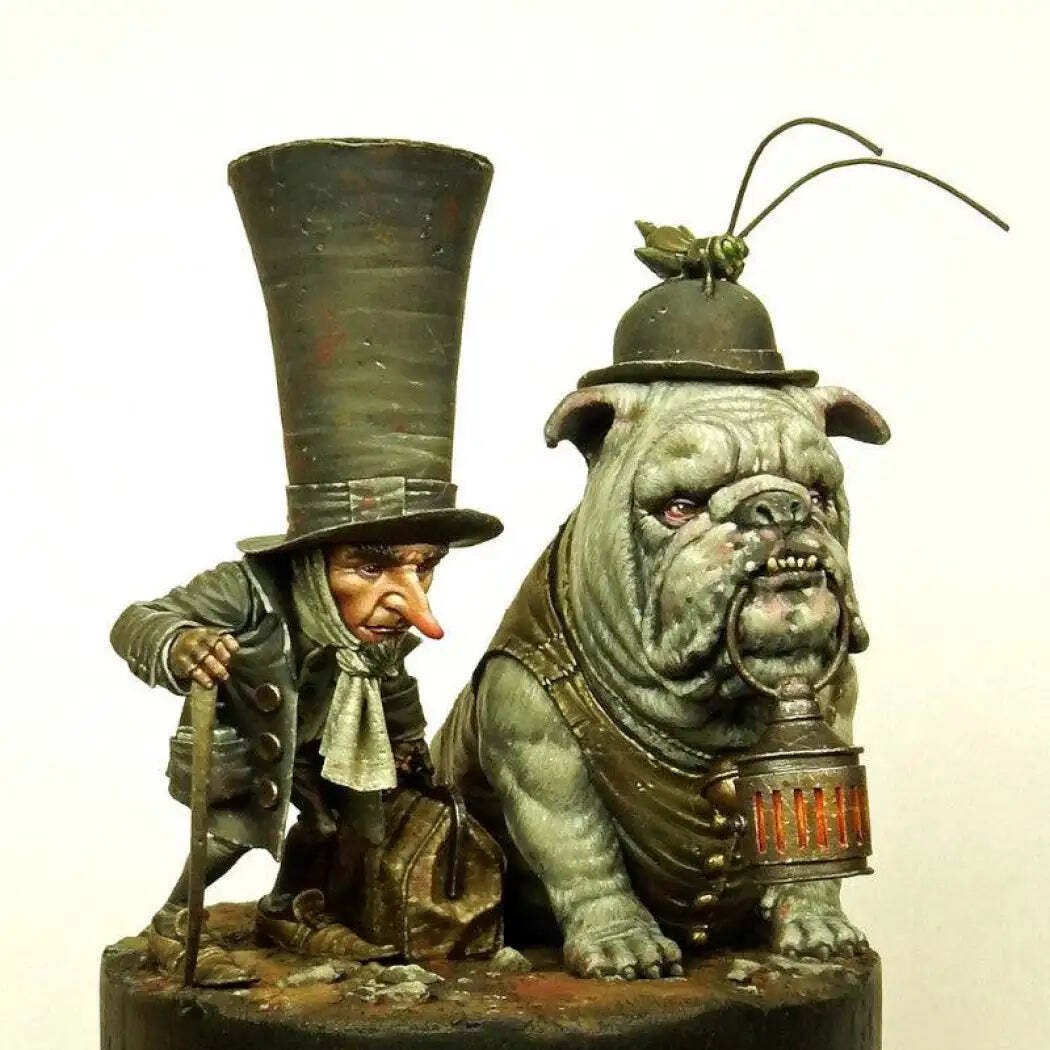 1/32 Resin Model Kit Elf and Bulldog Fairy Tales Miniature Unpainted