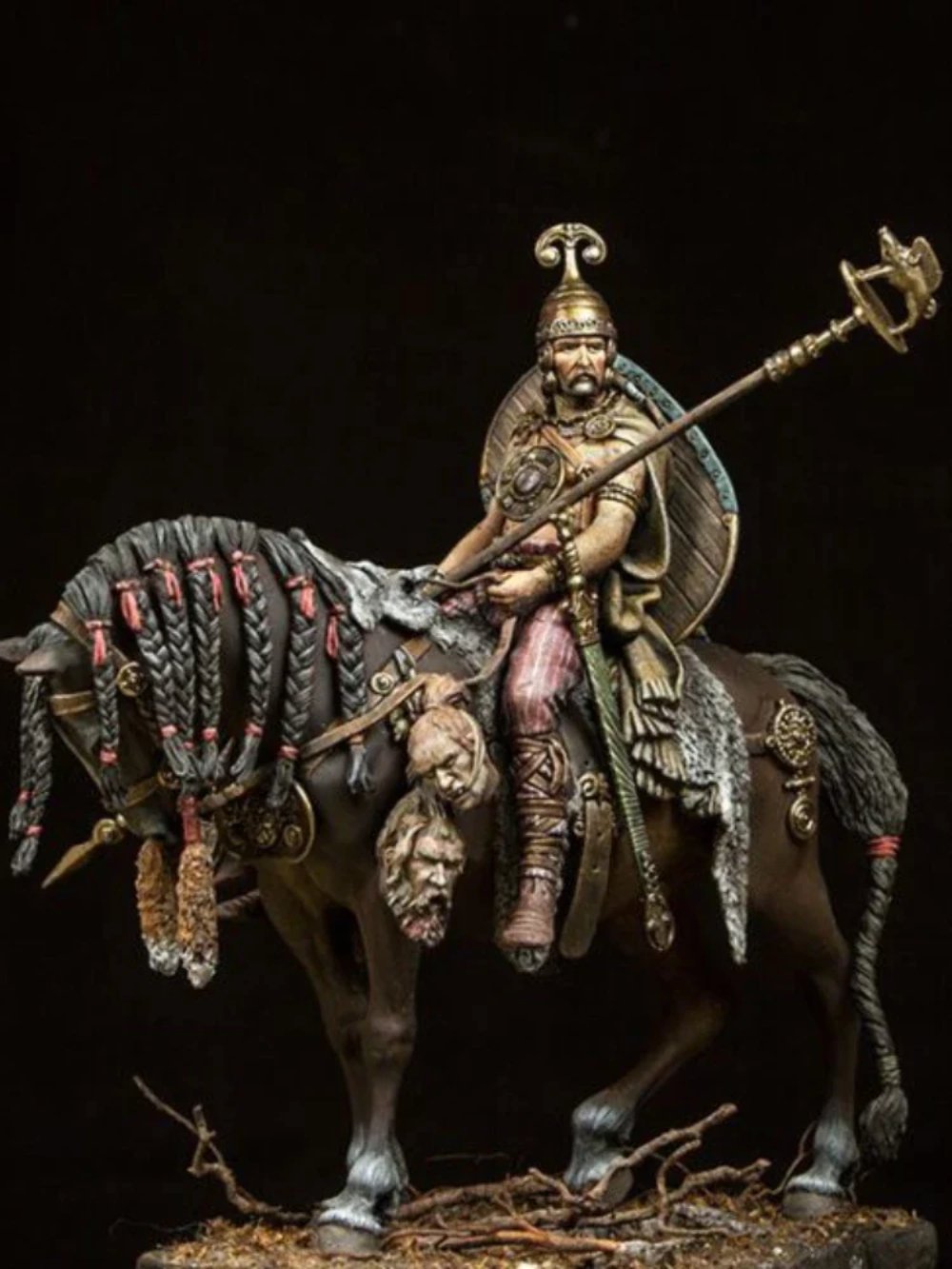 1/24 Resin Figure Model Kit Celtic Warrior Horseman Unpainted