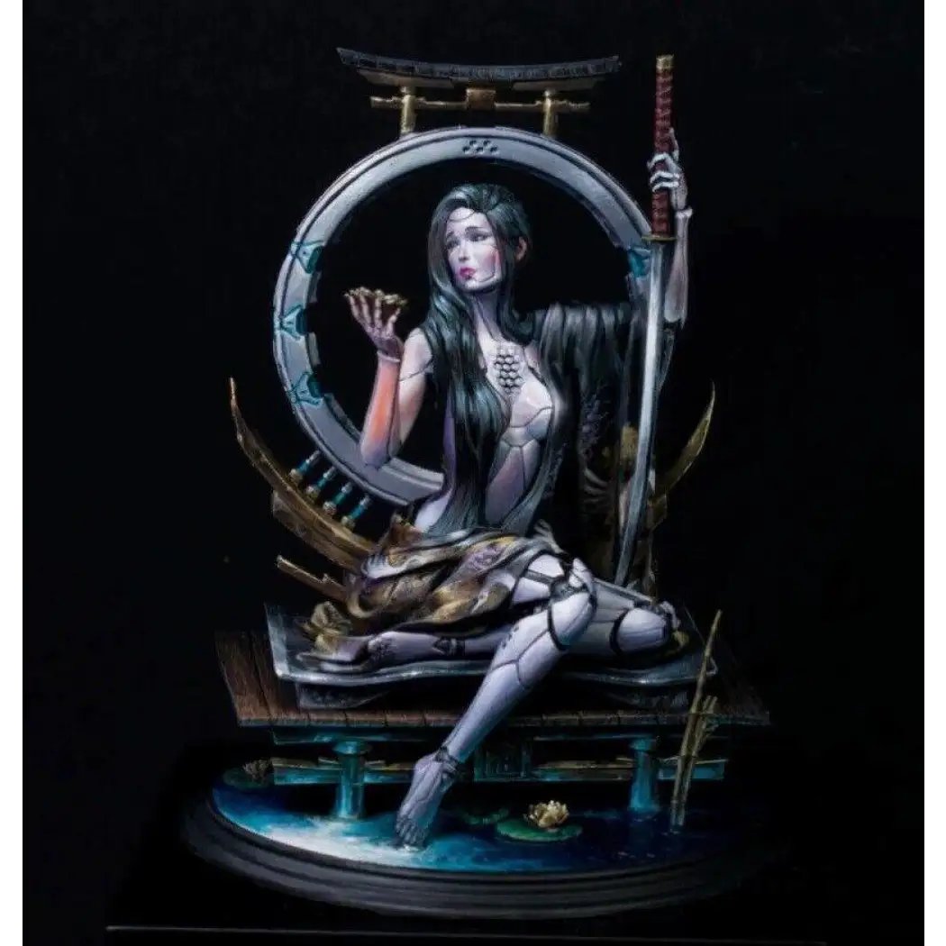 1/24 Resin Cyberpunk Model Kit Beautiful Girl Woman Samurai Unpainted