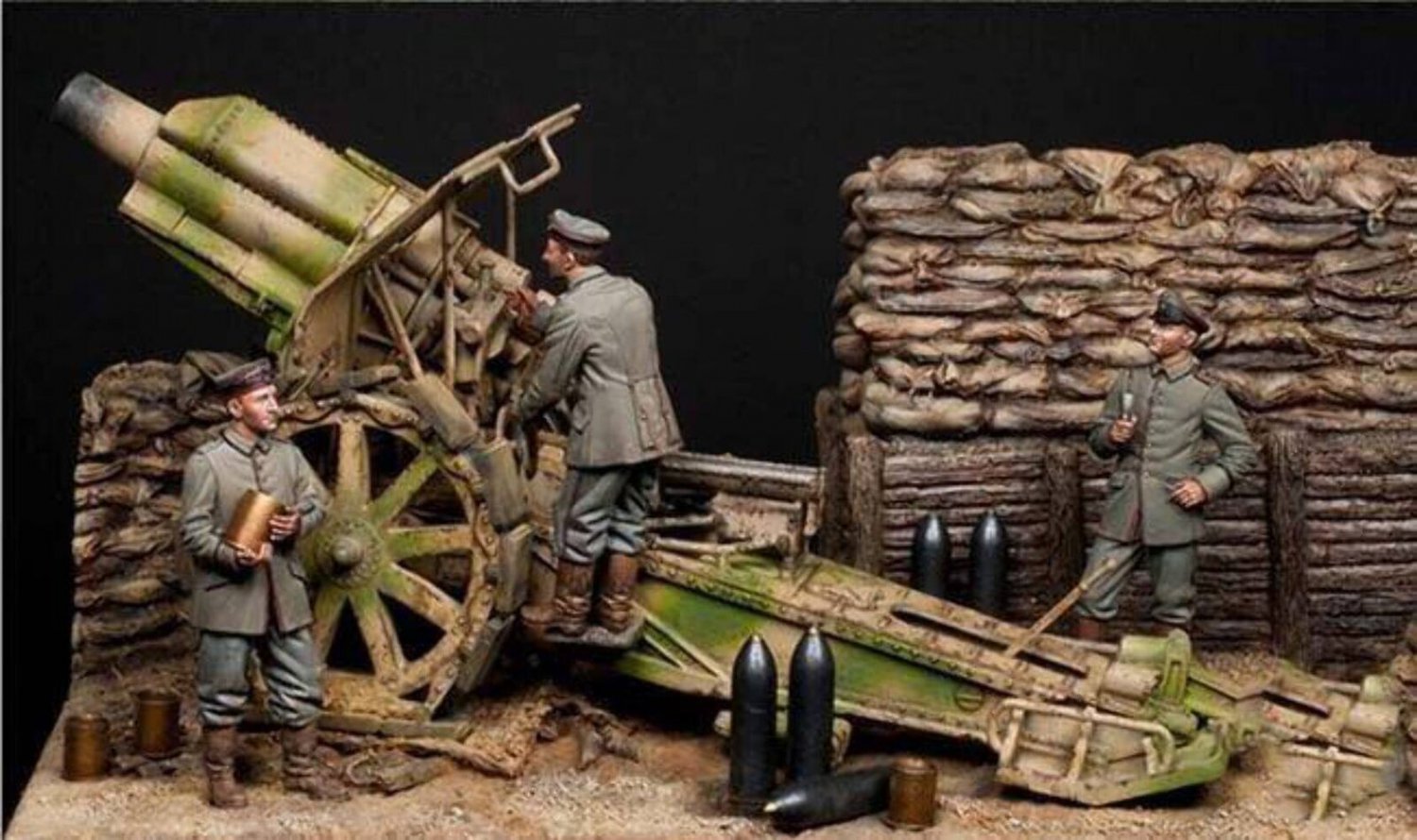 1/35 Resin Figure Model Kit German Soldiers Artillery (no gun) WW1 Unpainted