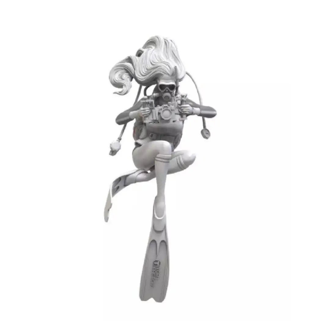 1/35 Resin Model Kit Modern Beautiful Girl Scuba Diver Unpainted