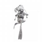 1/35 Resin Model Kit Modern Beautiful Girl Scuba Diver Unpainted