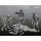 1/35 3pcs with bull Resin Model Kit Zombie Post Post Apocalypse Unpainted