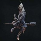 1/24 Resin Model Kit Beautiful Girl Woman Witch on a Broomstick Unpainted